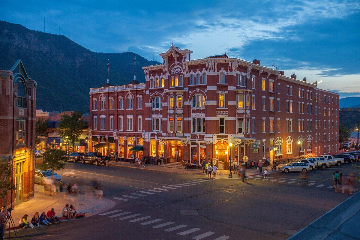 Strater Hotel at dusk, a Durango events landmark